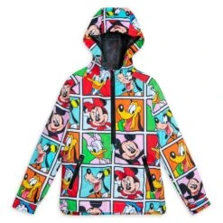 Disney Mickey Mouse And Friends Packable Hooded Rain Jacket For Kids
