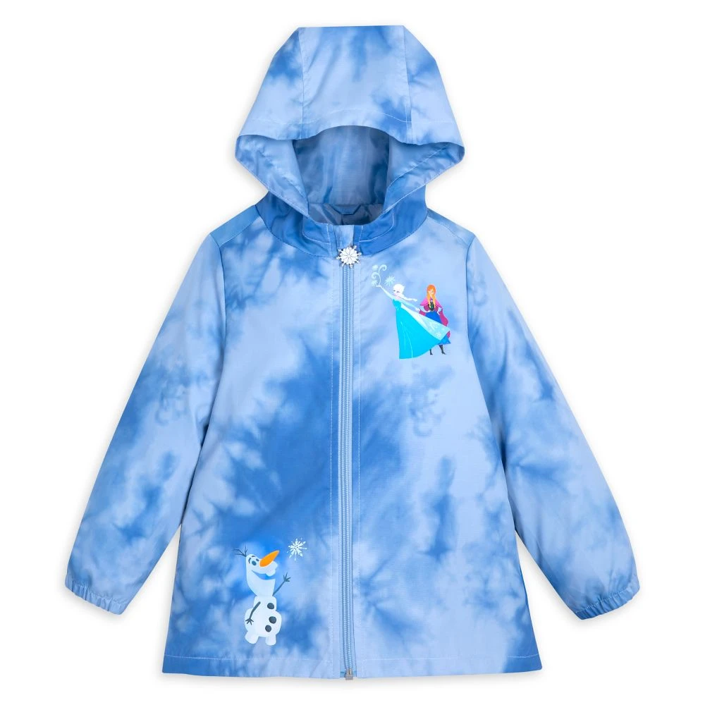 Disney Frozen Tie-Dye Hooded Rain Jacket For Girls 1 Disney Frozen Tie-Dye Hooded Rain Jacket For Girls
