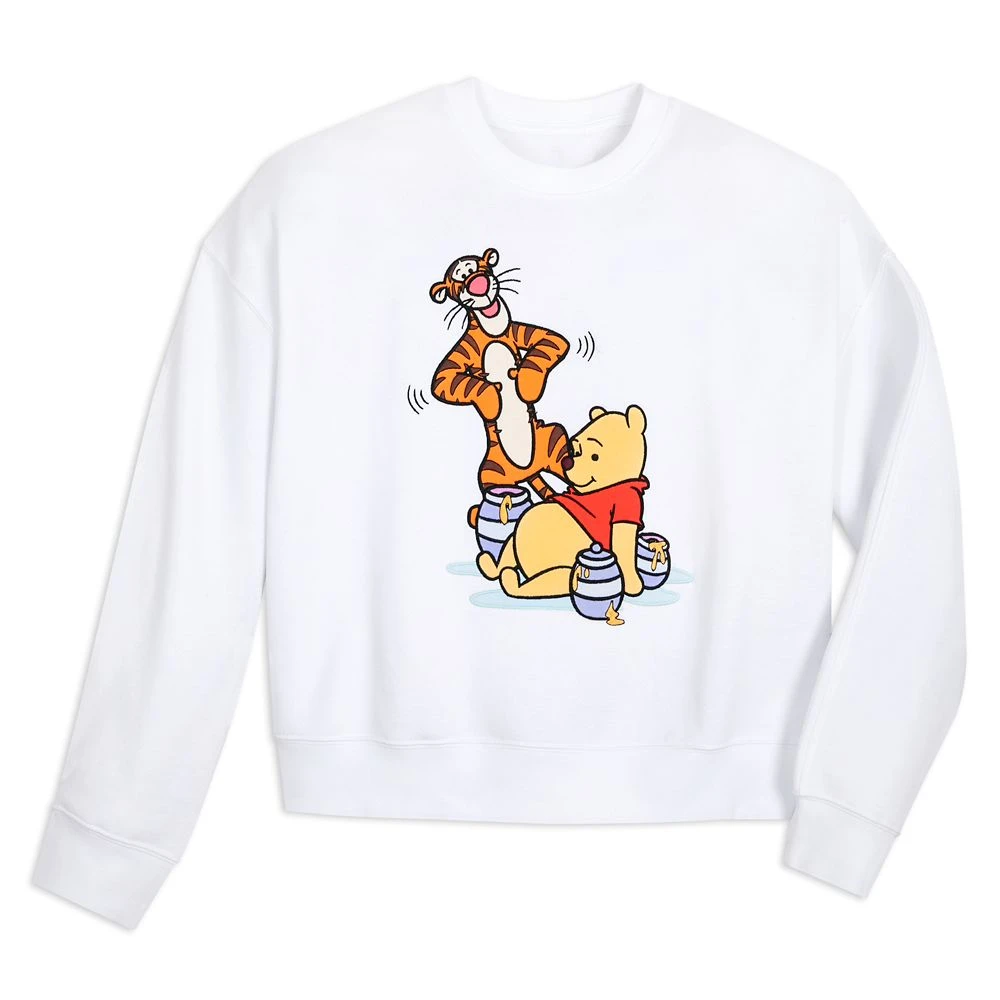 Disney Winnie The Pooh And Tigger Semi-Cropped Sweatshirt For Women 1 Disney Winnie The Pooh And Tigger Semi-Cropped Sweatshirt For Women