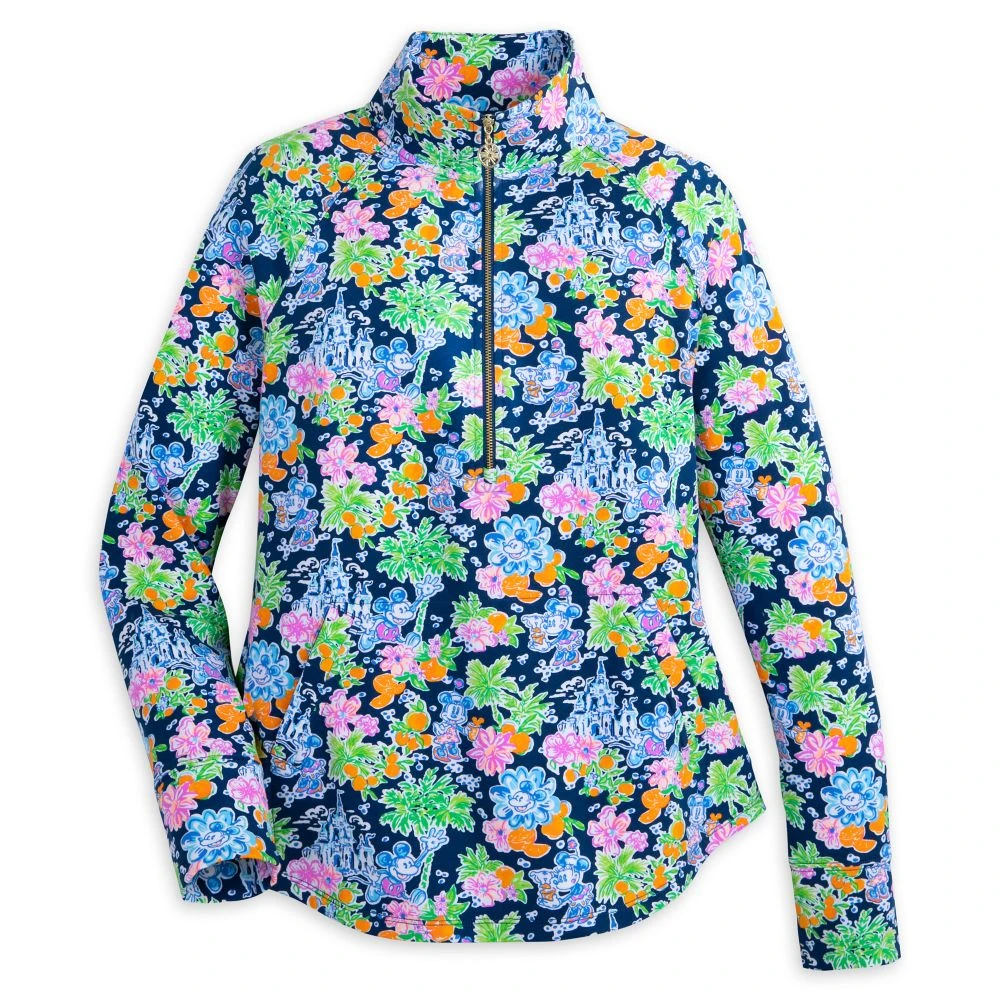 Mickey And Minnie Mouse Zip Pullover For Women By Lilly Pulitzer – Disney Parks 1 Mickey And Minnie Mouse Zip Pullover For Women By Lilly Pulitzer – Disney Parks