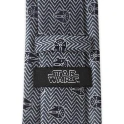 Disney Millennium Falcon Herringbone Blue Silk Tie For Adults – Star Wars -Disney Shop 6730059363452 3