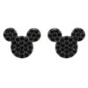 Disney Mickey Mouse Black Pave Earrings By CRISLU – Rose Gold