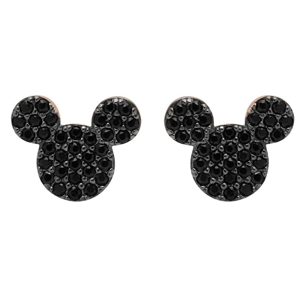 Disney Mickey Mouse Black Pave Earrings By CRISLU – Rose Gold 1 Disney Mickey Mouse Black Pave Earrings By CRISLU – Rose Gold
