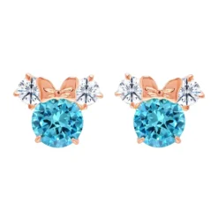 Disney Minnie Mouse Birthstone Earrings For Kids By CRISLU – Rose Gold