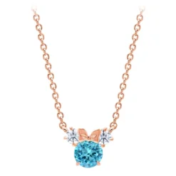 Disney Minnie Mouse Birthstone Necklace For Kids By CRISLU – Rose Gold