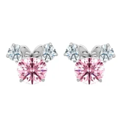 Disney Minnie Mouse Earrings For Kids By CRISLU – Pink