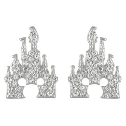 Disney Mickey Mouse Fantasyland Castle Earrings By Rebecca Hook – Silver