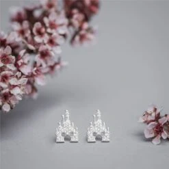 Disney Mickey Mouse Fantasyland Castle Earrings By Rebecca Hook – Silver -Disney Shop 7401057283074 3