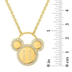 Disney Mickey Mouse Icon Gold Necklace By Rebecca Hook – Personalized -Disney Shop 7401057287112 2